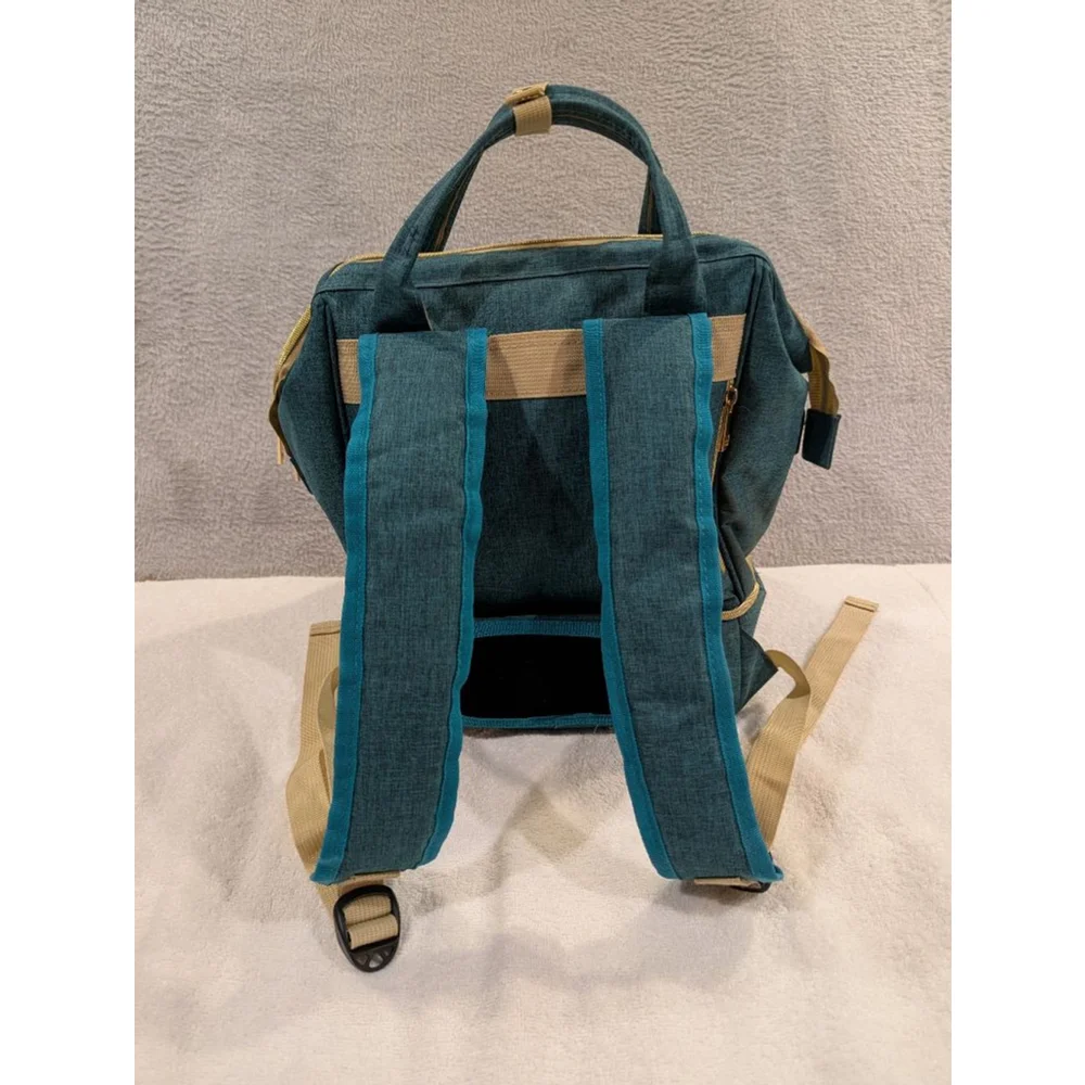 V-Coool Professional Cooler Bag Baby Bag Teal Beige Cooling Pocket Tote Backpack